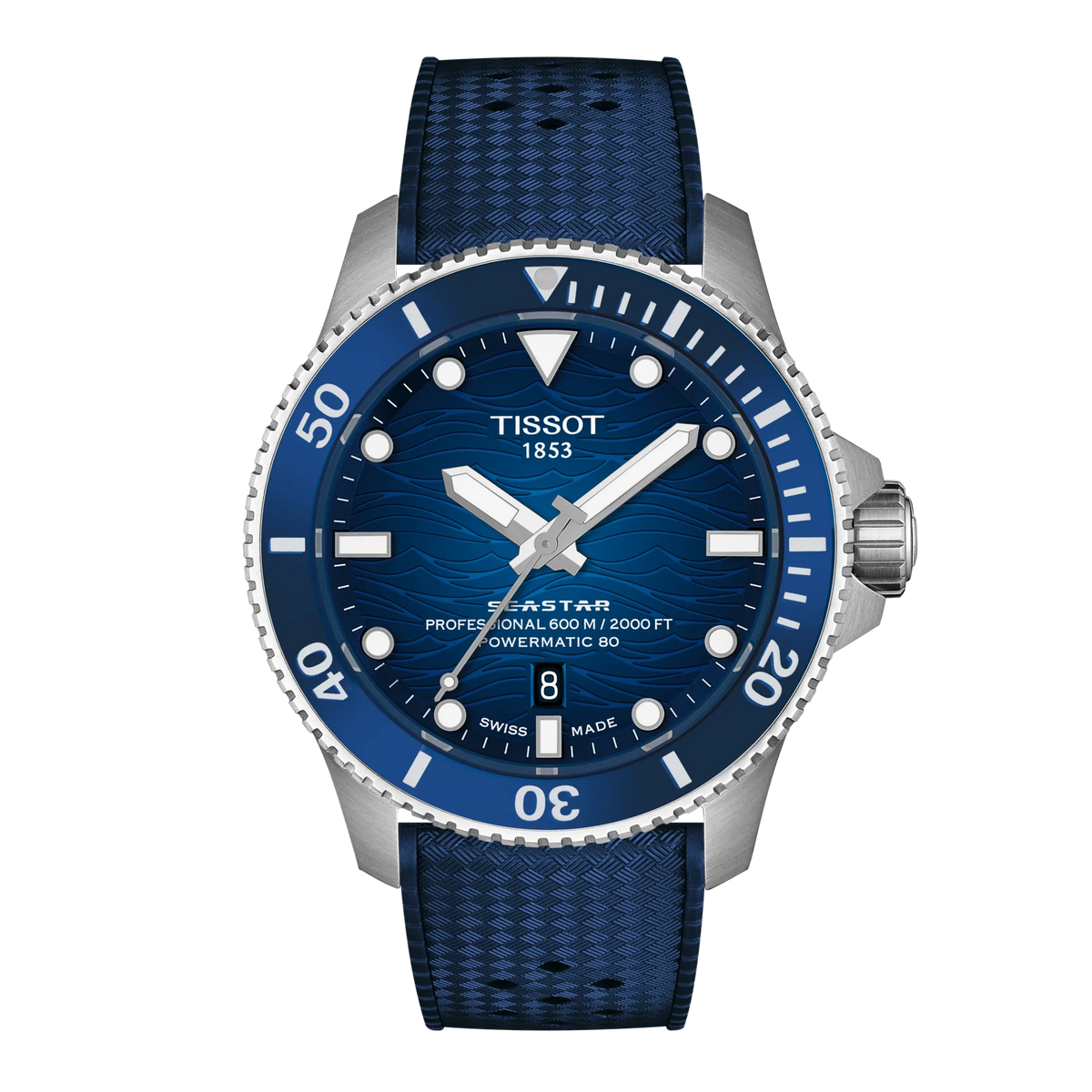 Tissot Seastar 2000 Powermatic 80 44mm Blue Dial Men's Watch T1209071704100