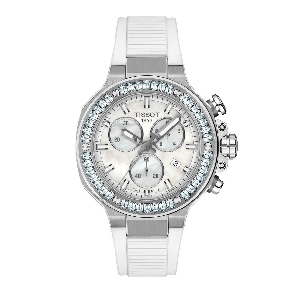 Tissot T-Race 38mm White Mother of Pearl Dial Women's Watch T1418179711100