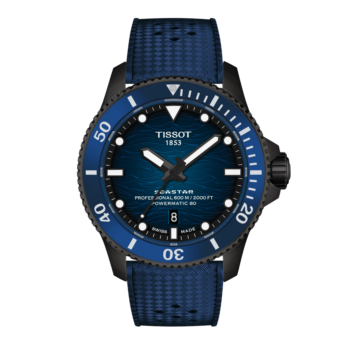 Tissot Seastar 2000 Powermatic 80 44mm Blue Dial Men's Watch T1209073704100