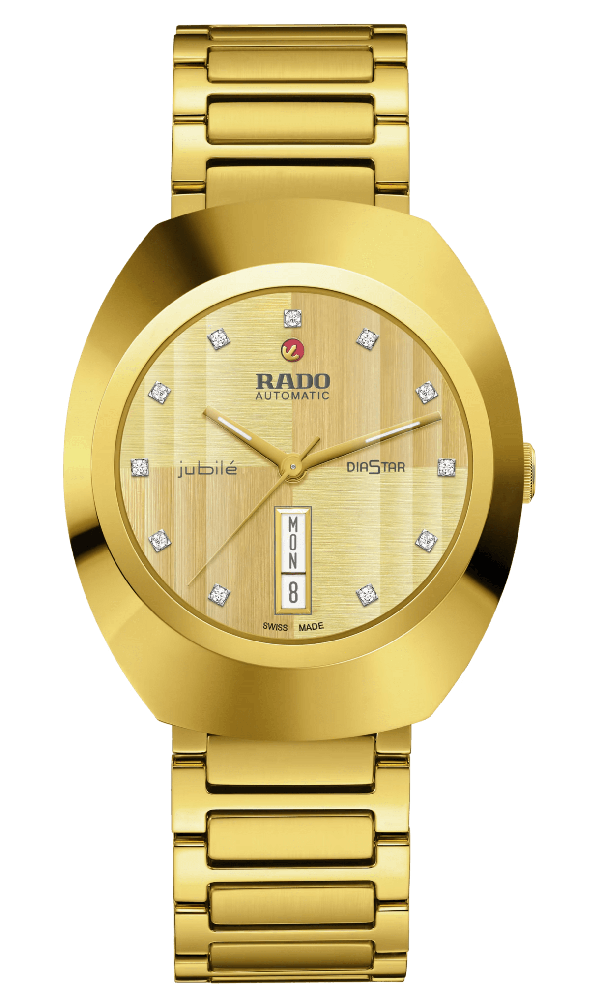 Rado DiaStar Original 38mm Yellow Gold PVD Diamonds Men's Watch R12161733