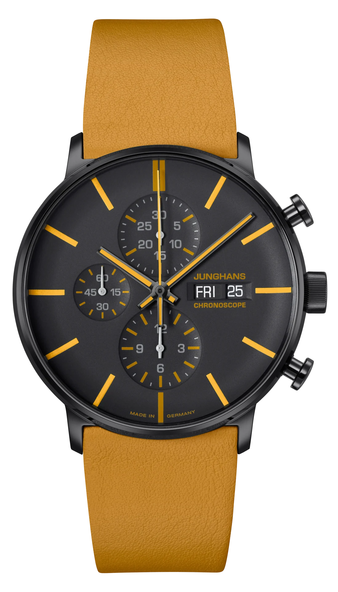 Junghans FORM A Chronoscope English Date 42mm Black Dial Men's Watch 27/4372.01