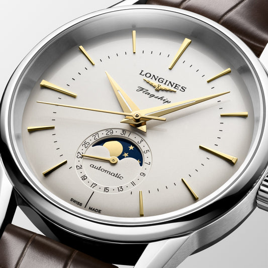 Longines Flagship Heritage Moonphase 38.5mm Silver Dial Men's Watch L48154782