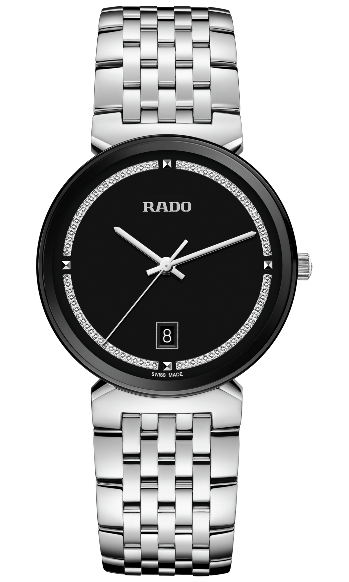 RADO Florence 38mm Black Dial Stainless Steel Men's Watch R48912163