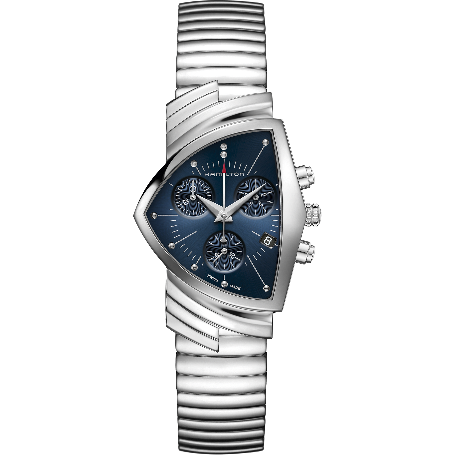 HAMILTON VENTURA メンズ 腕時計 Hamilton Ventura Chrono Quartz 32mm Blue Dial Men's Watch