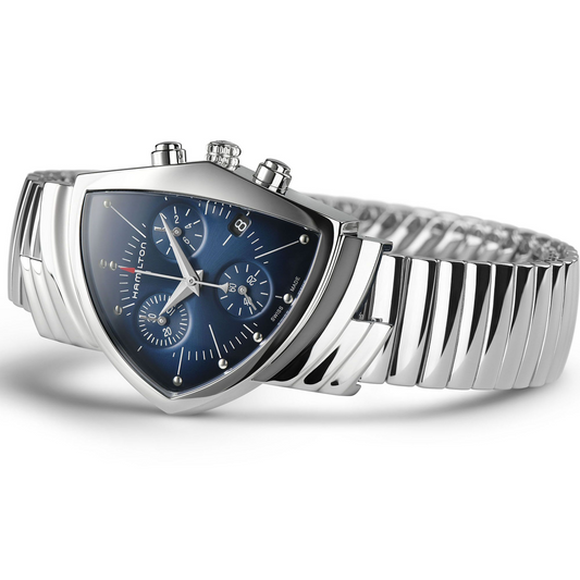 Hamilton Ventura Chrono Quartz 32mm Blue Dial Men's Watch H24432141