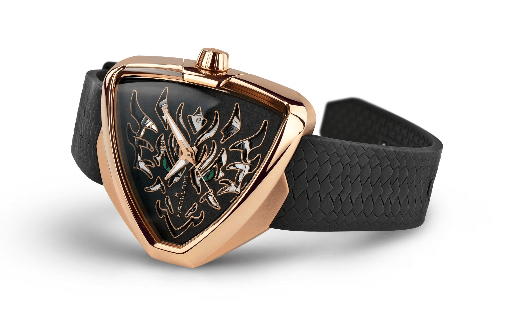 Hamilton Ventura Elvis80 Skeleton Auto Rose Gold Men's Watch H24525332