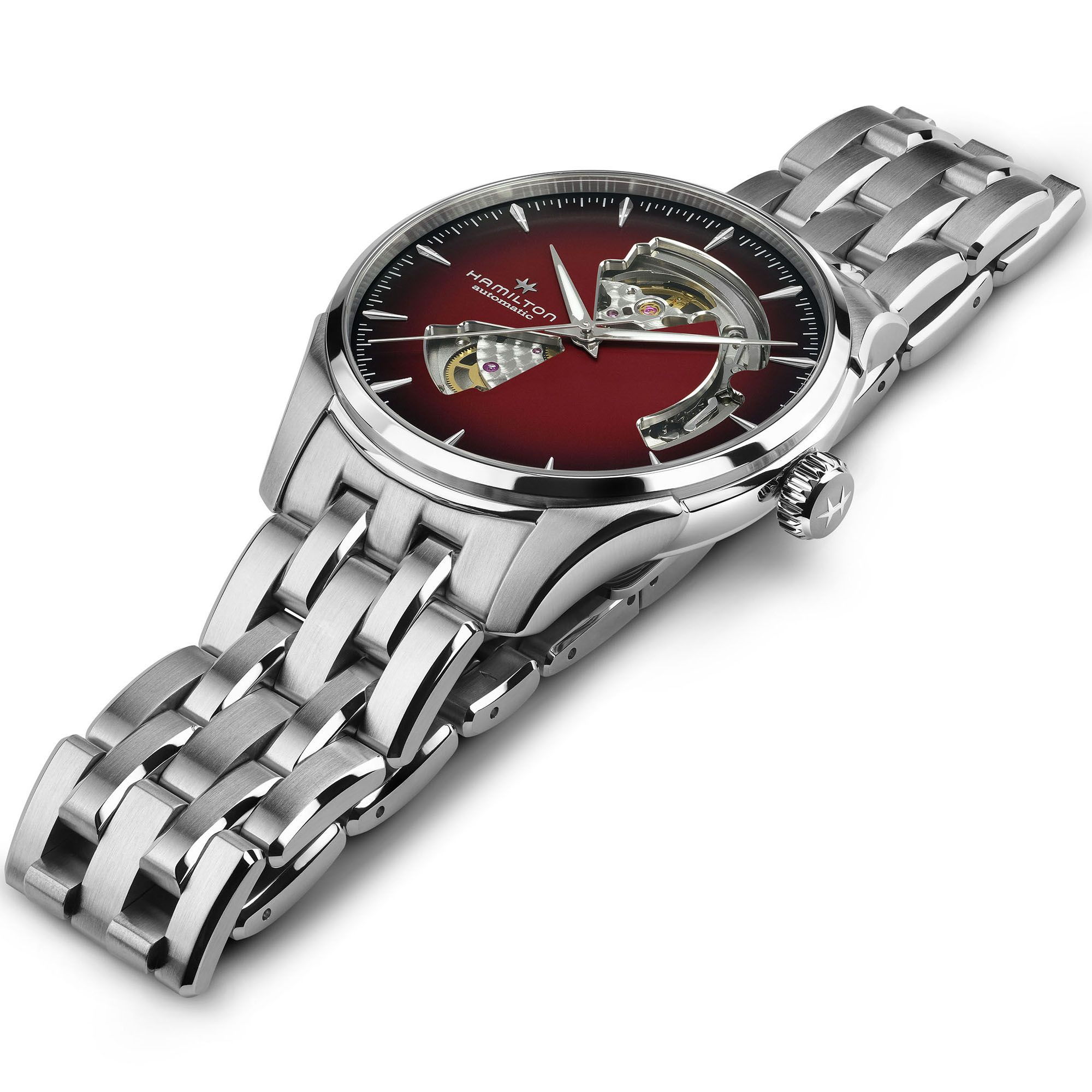Hamilton Jazzmaster Open Heart Auto 40mm Burgundy Dial Men's Watch H32675170