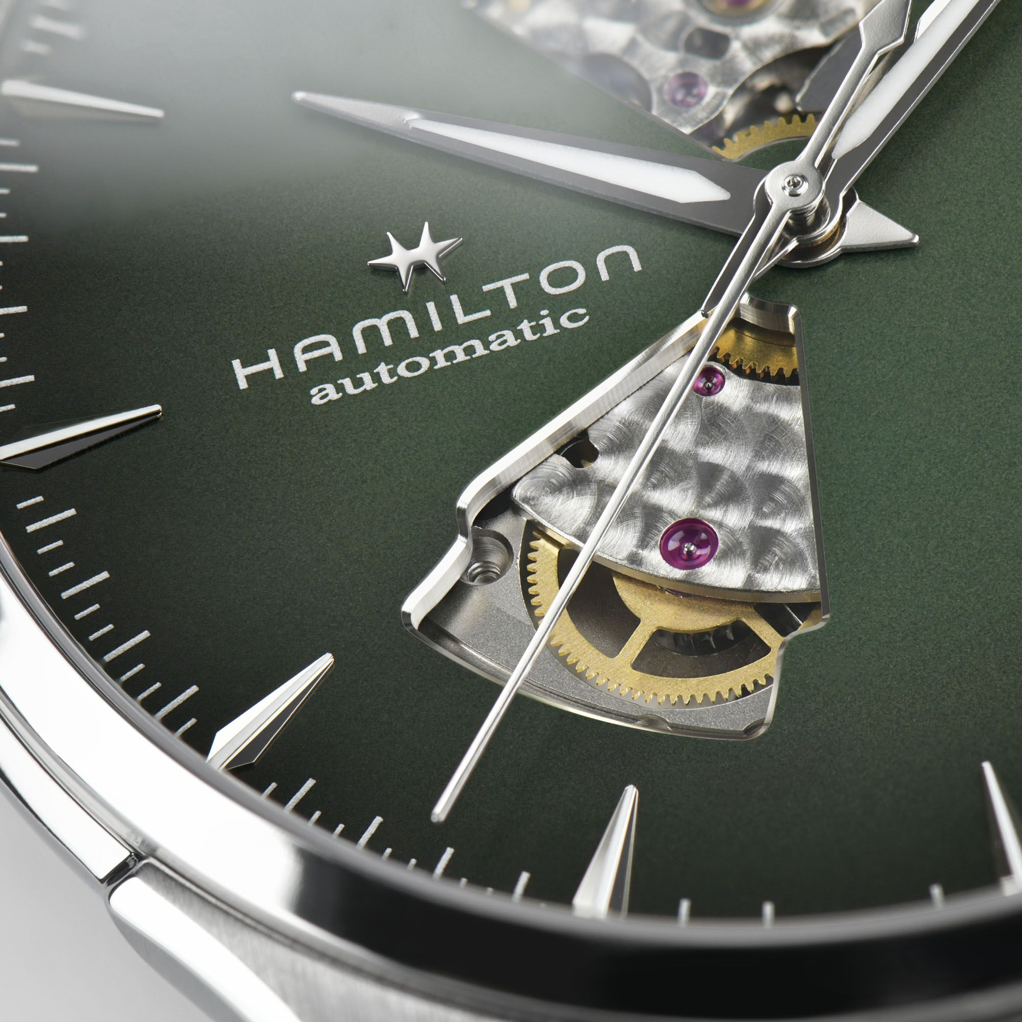 Hamilton Jazzmaster Open Heart Auto 40mm Green Dial Men's Watch H32675560
