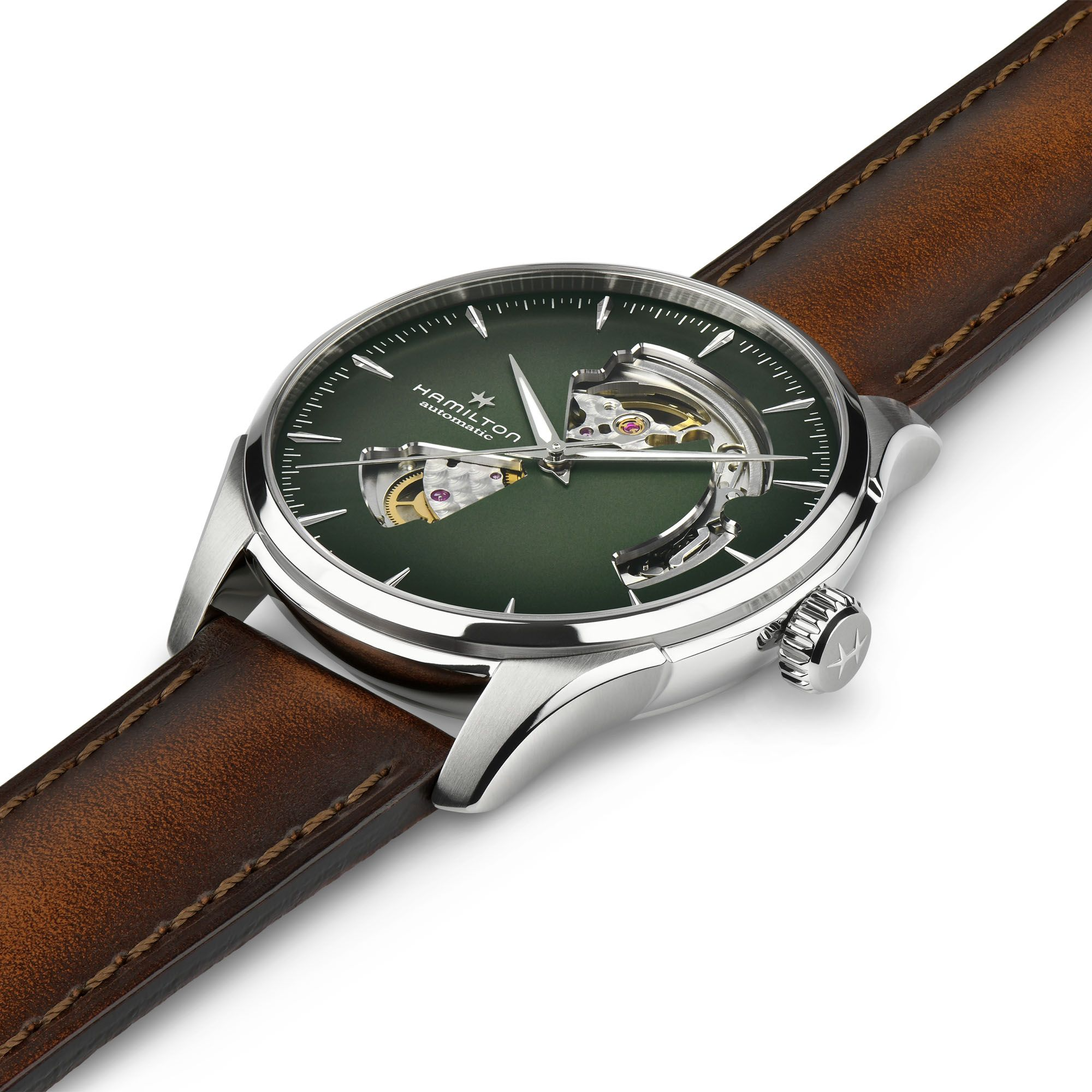 Hamilton Jazzmaster Open Heart Auto 40mm Green Dial Men's Watch H32675560