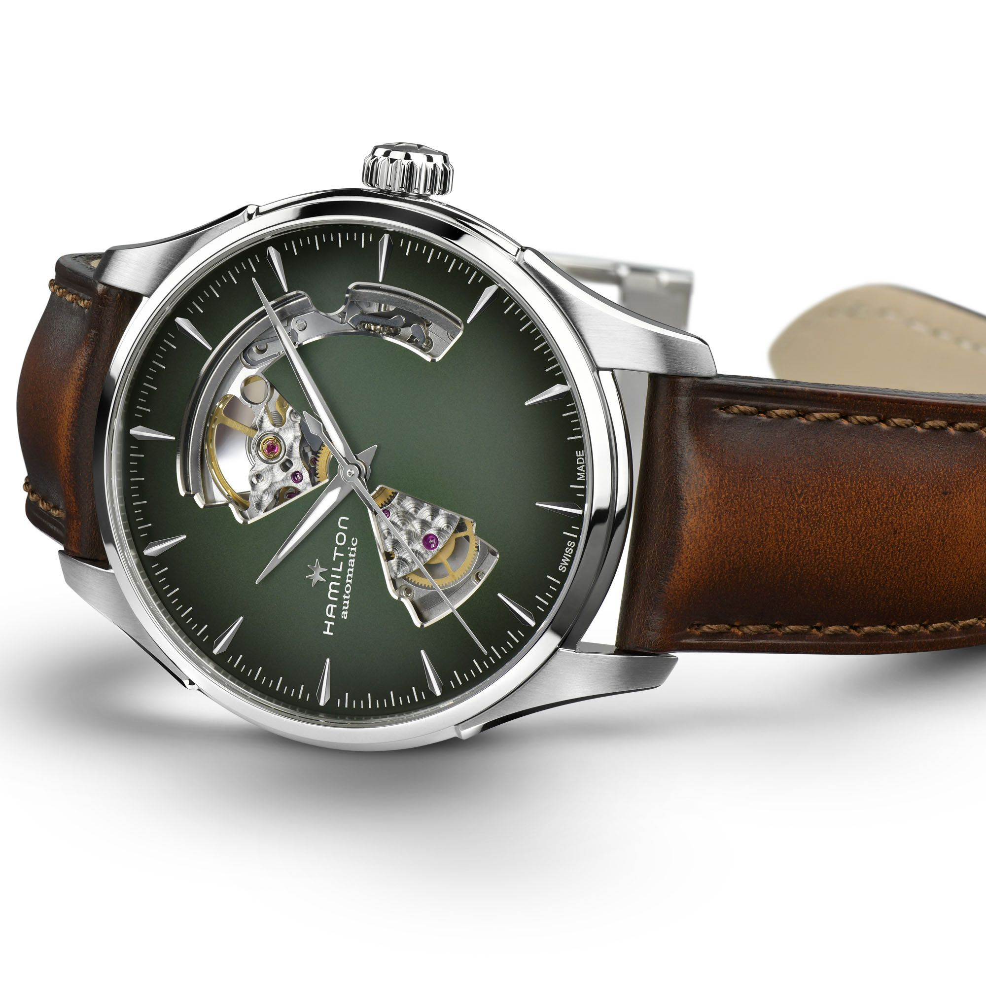 Hamilton Jazzmaster Open Heart Auto 40mm Green Dial Men's Watch H32675560