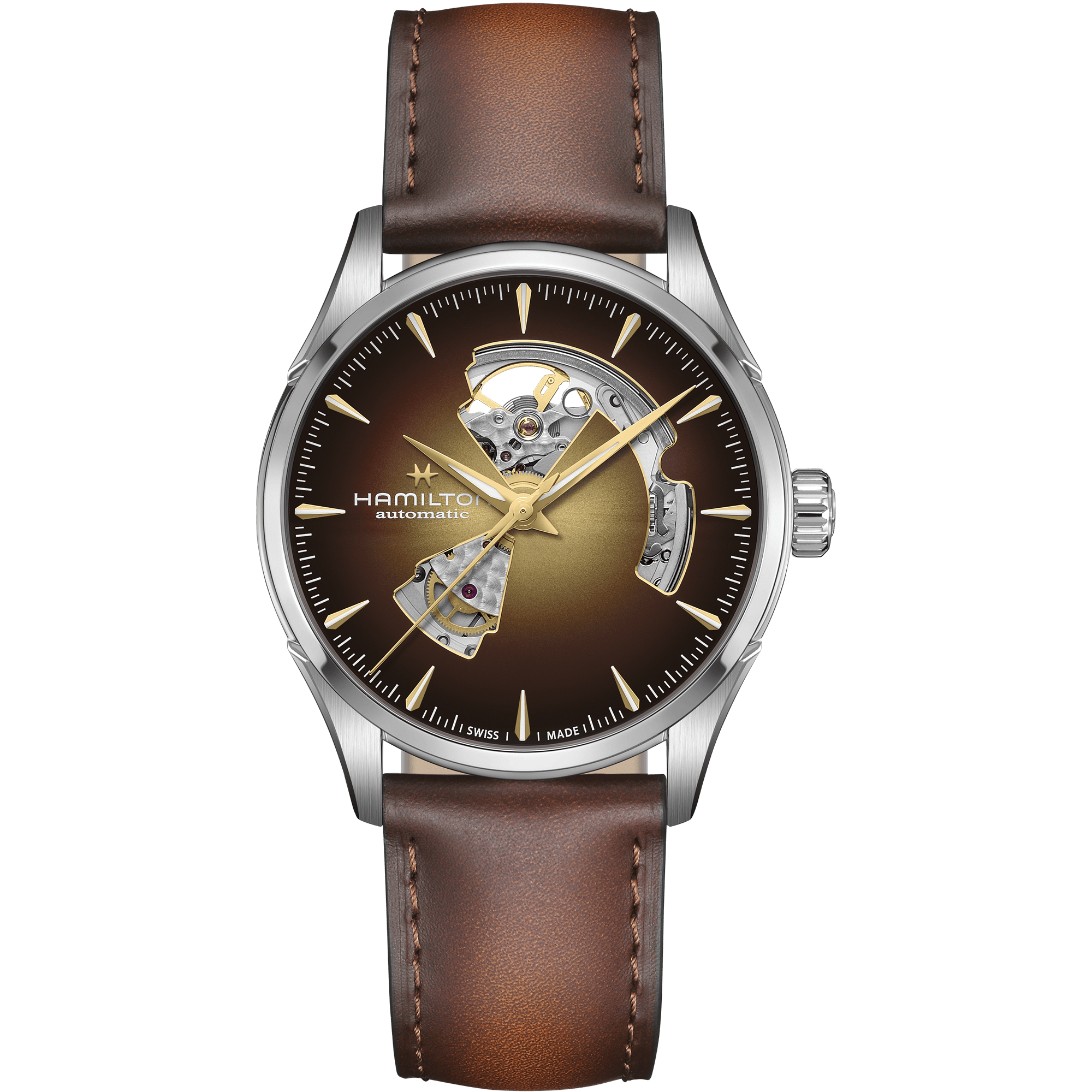 Hamilton Jazzmaster Open Heart Auto 42mm Champagne Dial Men's Watch H3 ...