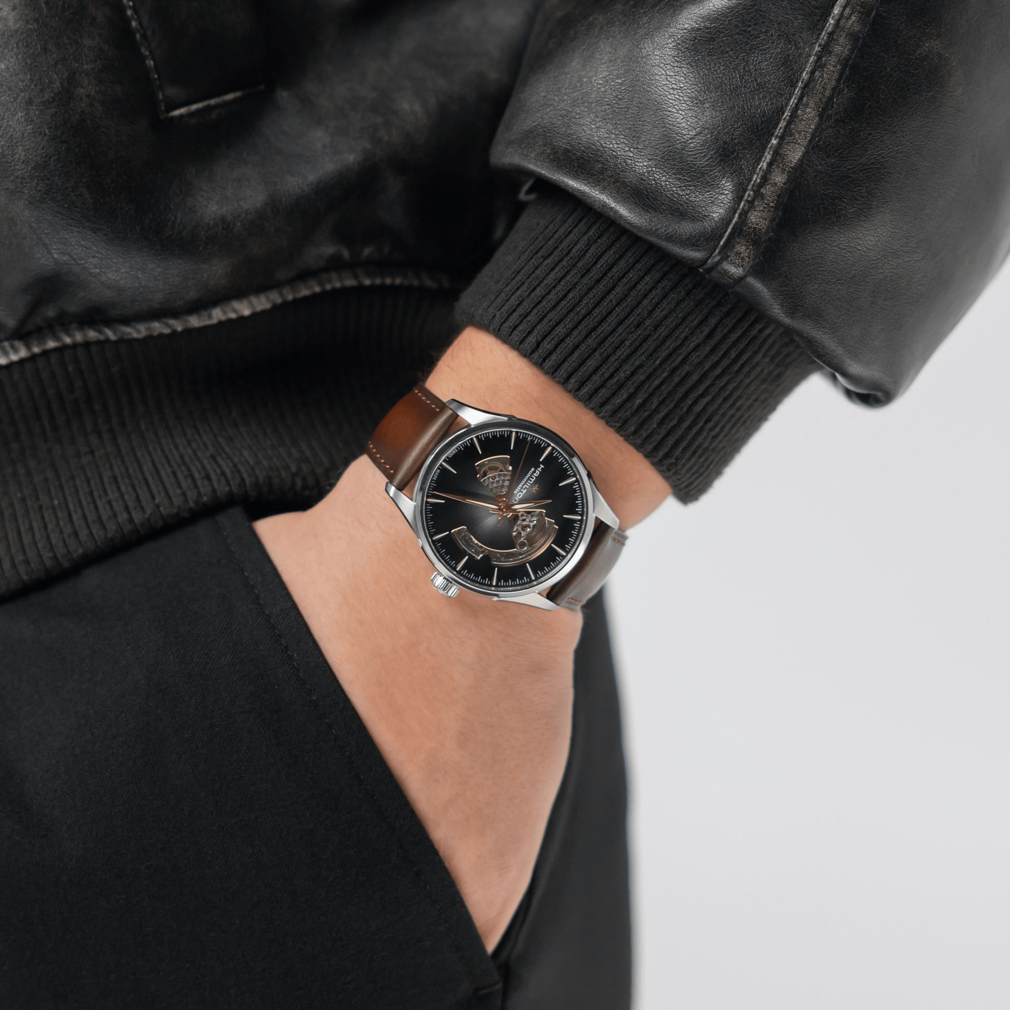 Hamilton Jazzmaster Open Heart Auto 42mm Champagne Dial Men's Watch H3 ...