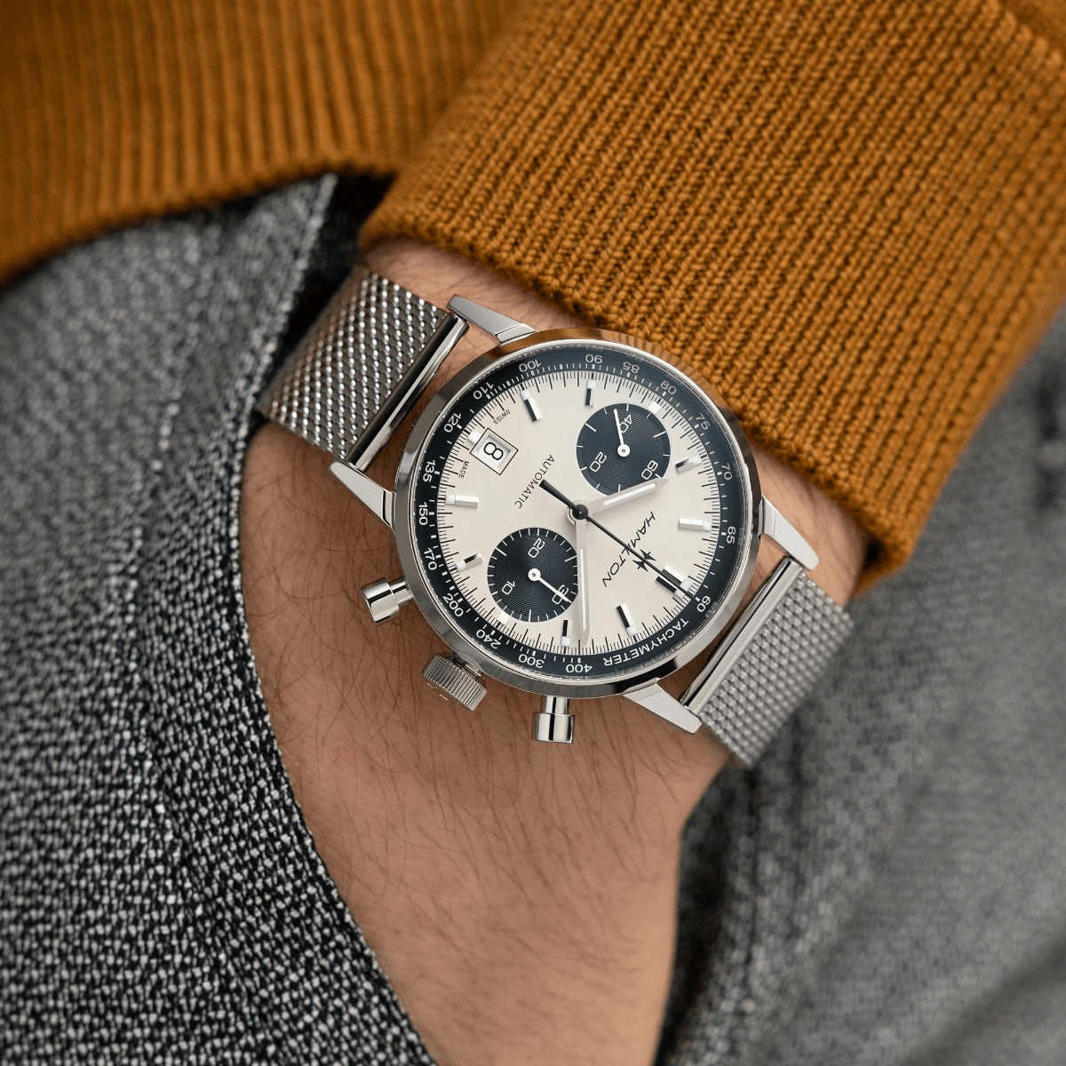 Hamilton American Classic Intra-Matic Auto Chrono 40mm White Dial Men's Watch H38416111
