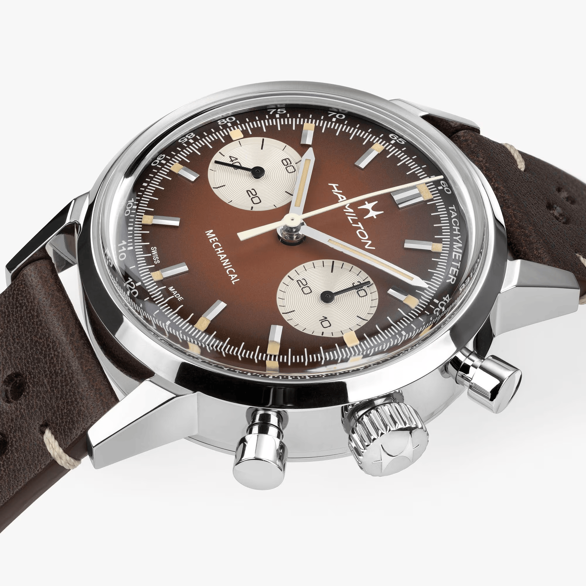 Hamilton American Classic Intra-Matic Chronograph H 40mm Brown Dial Men's Watch H38429591