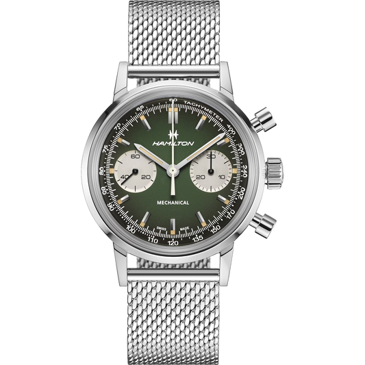 Hamilton American Classic Intra-Matic Chronograph H 40mm Green Dial Men's Watch H38429861