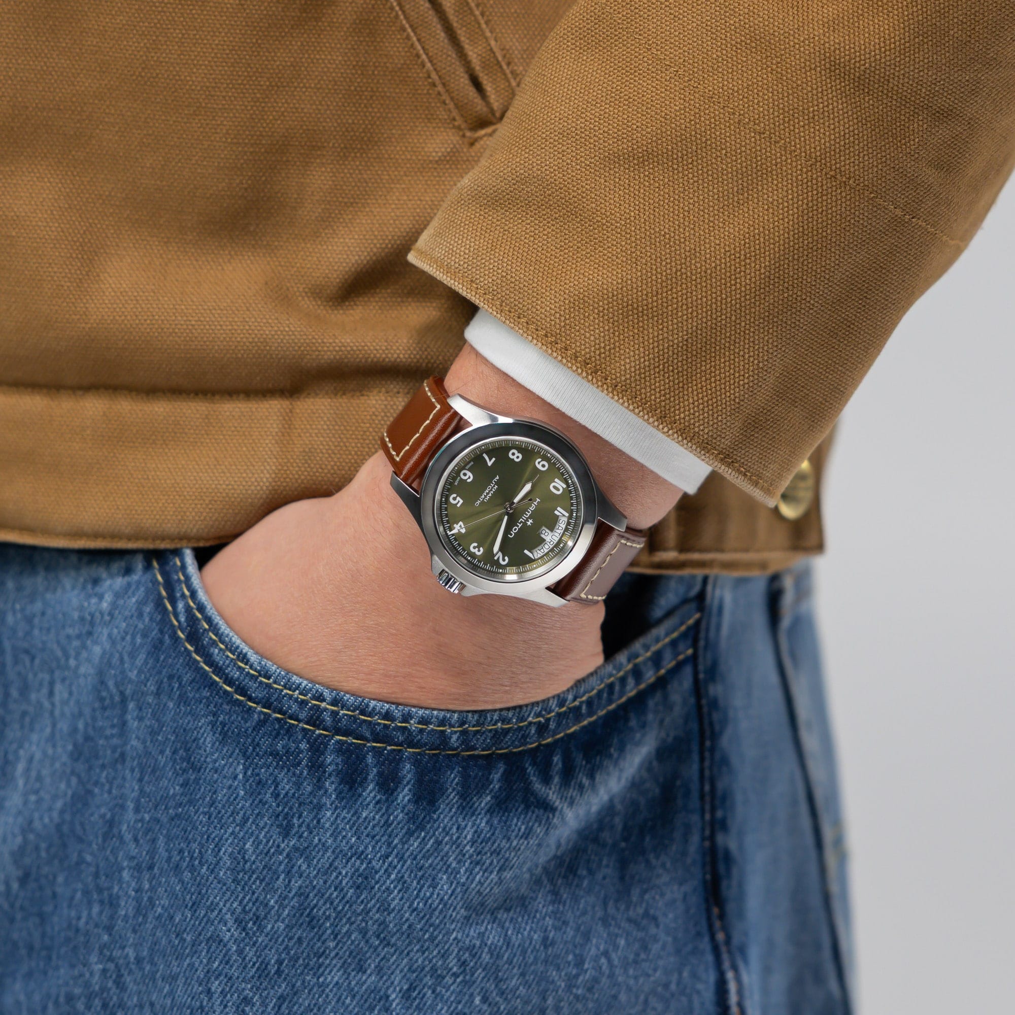 Hamilton Khaki Field King Day-Date 40mm Green Dial Men's Watch H64475560
