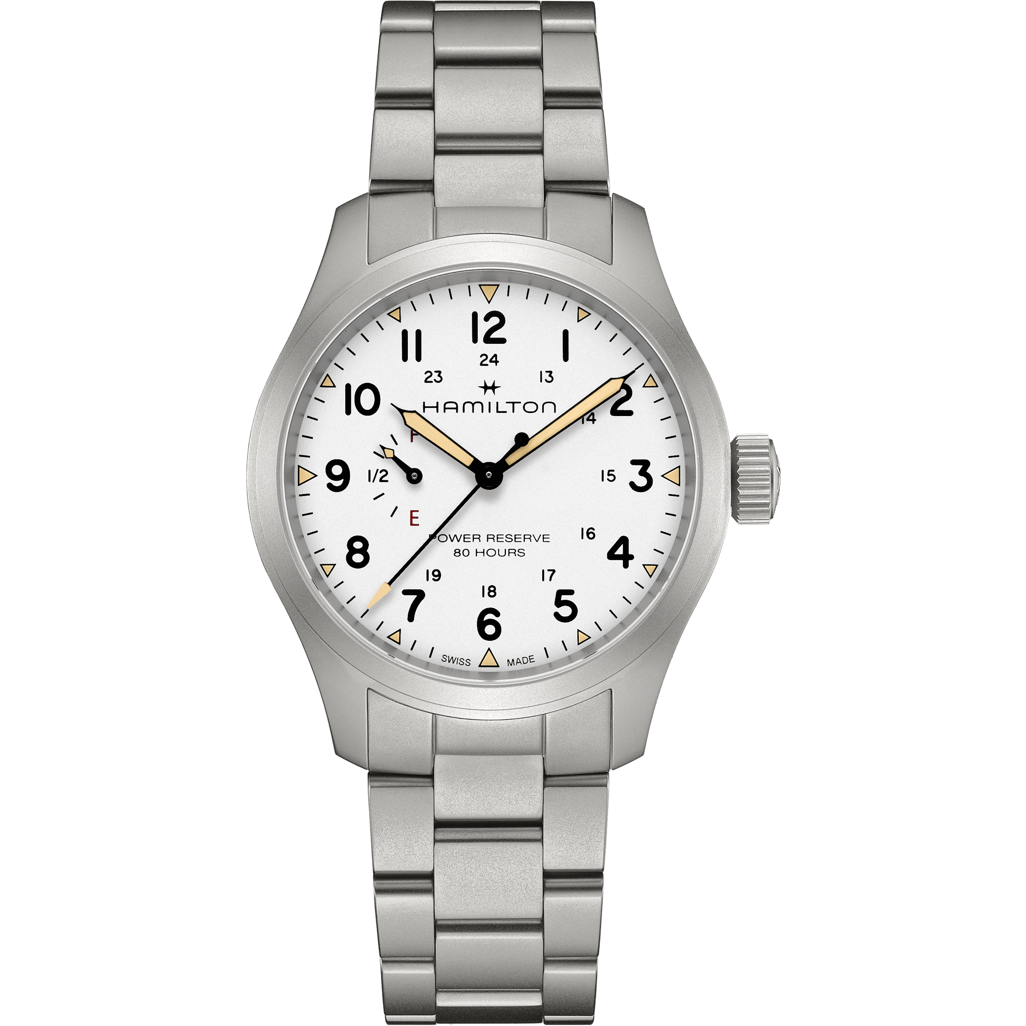 Hamilton Khaki Field Mechanical Power Reserve 40mm White Dial Men's Watch H69509110
