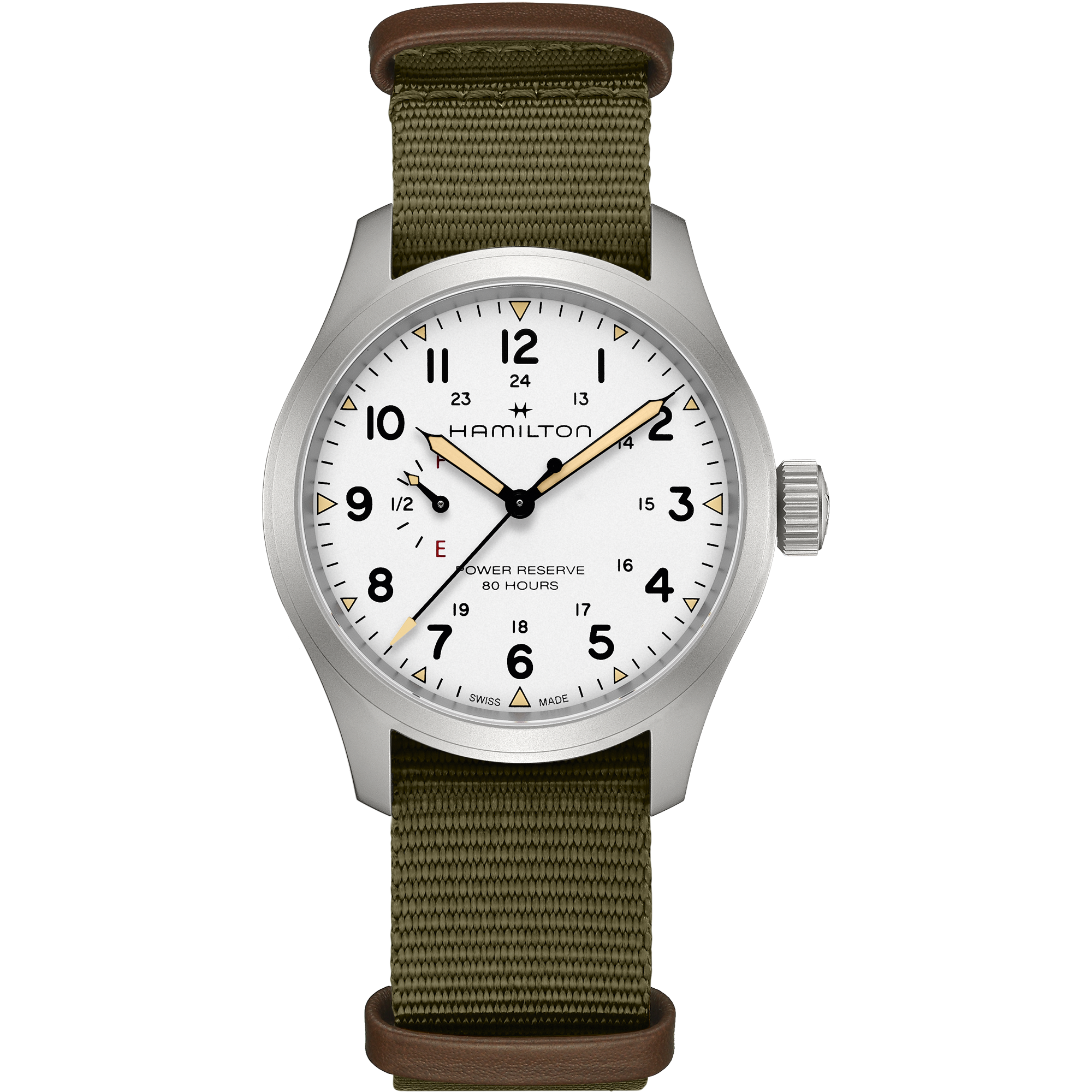 Hamilton Khaki Field Mechanical Power Reserve 40mm White Dial Men's Watch H69509910