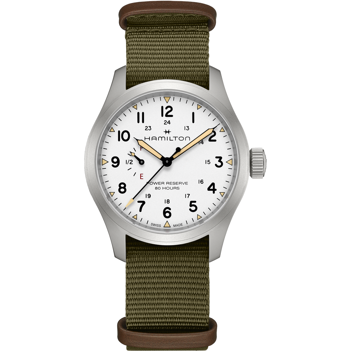 Hamilton Khaki Field Mechanical Power Reserve 40mm White Dial Men's Watch H69509910