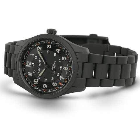 Hamilton Khaki Field 38mm Titanium Black PVD Band Auto Men's Watch H70215130