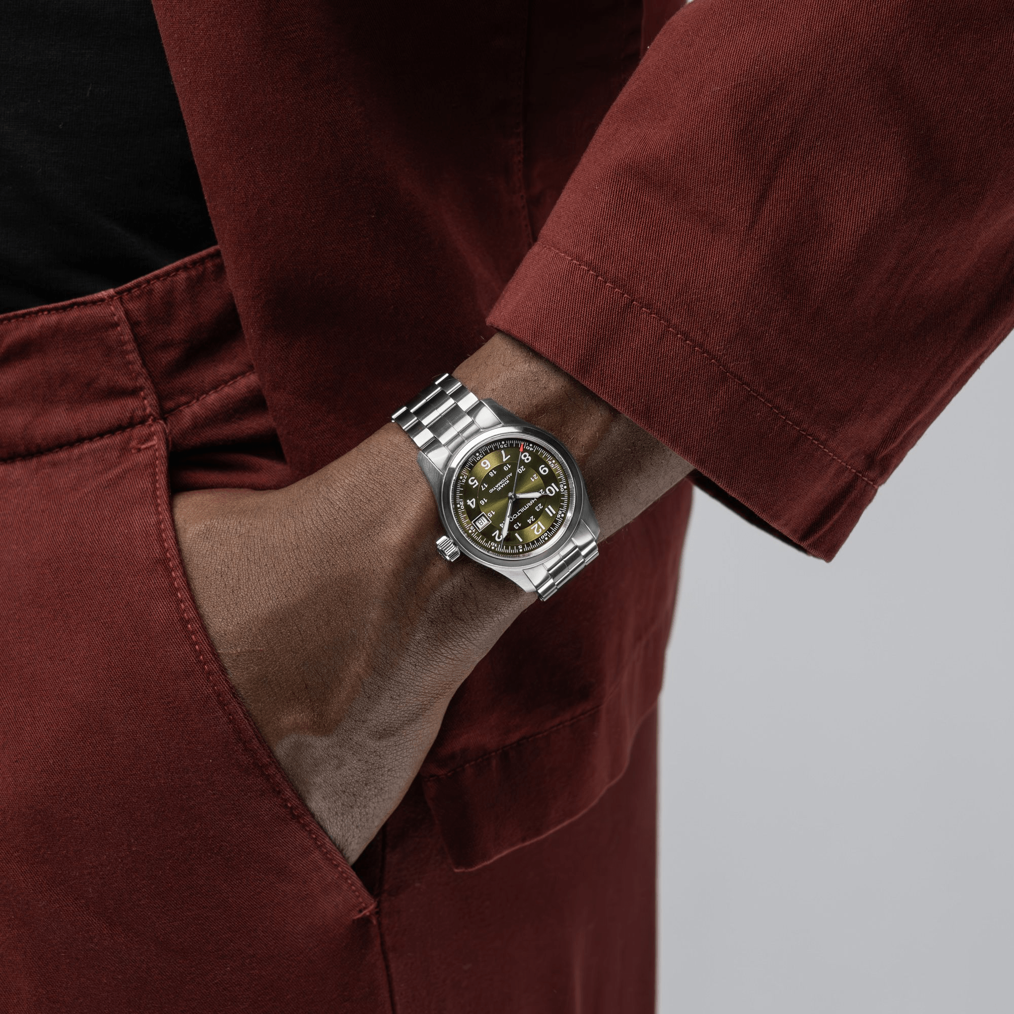 Hamilton Khaki Field Auto 38mm Green Dial Men's Watch H70455160