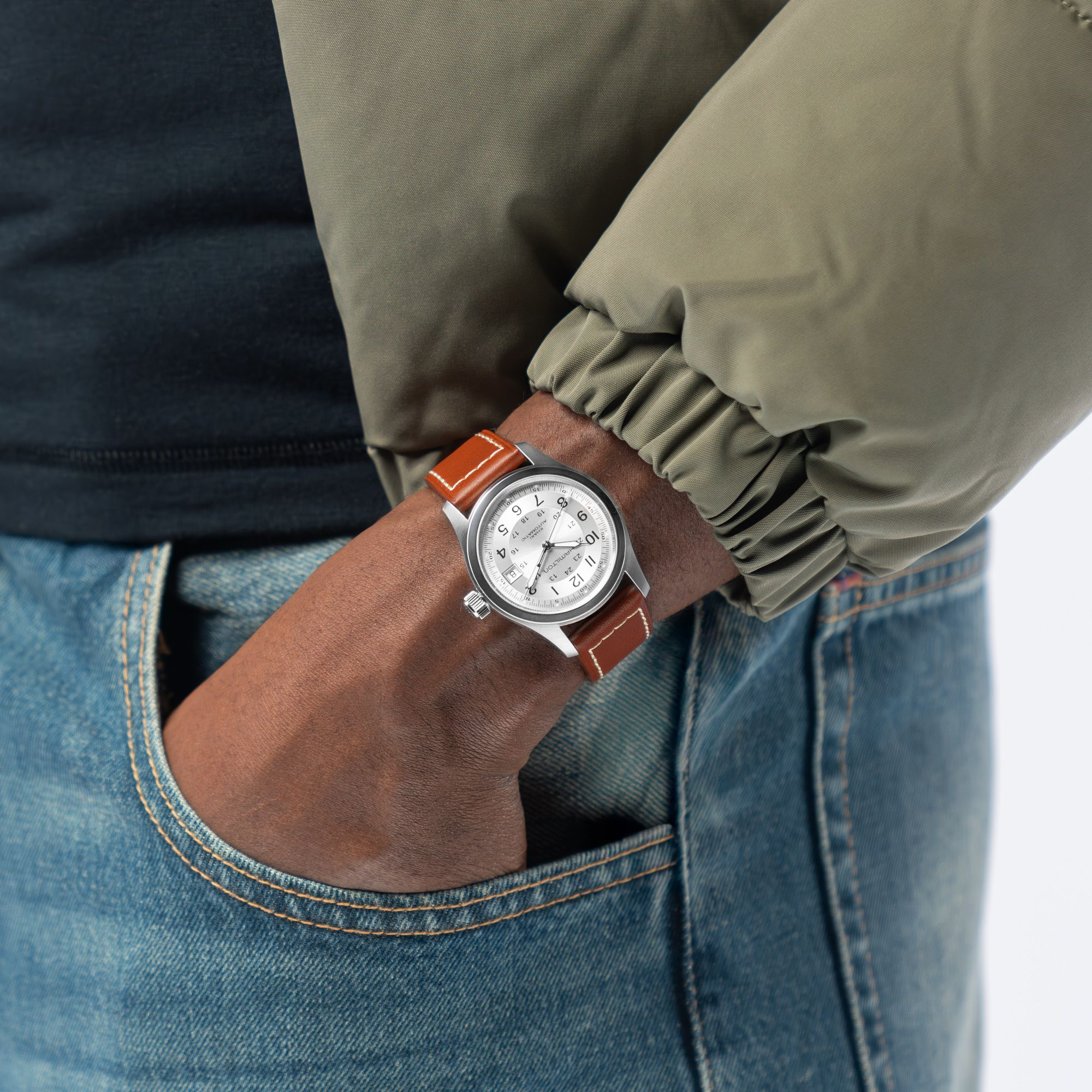 Hamilton Khaki Field Auto 38mm Silver Dial Men's Watch H70455553