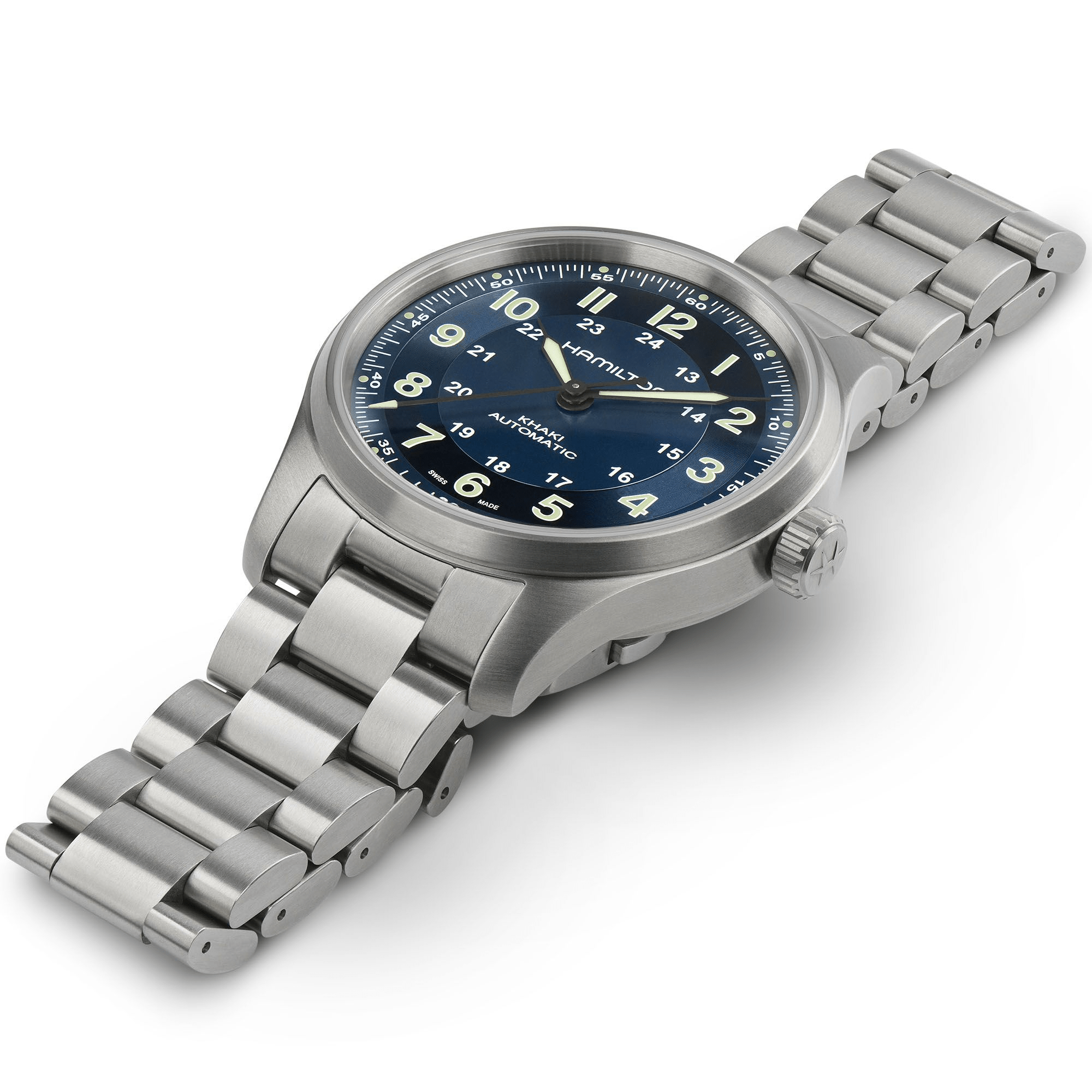 Hamilton Khaki Field 42mm Titanium Band Auto Blue Dial Men's Watch H70545140