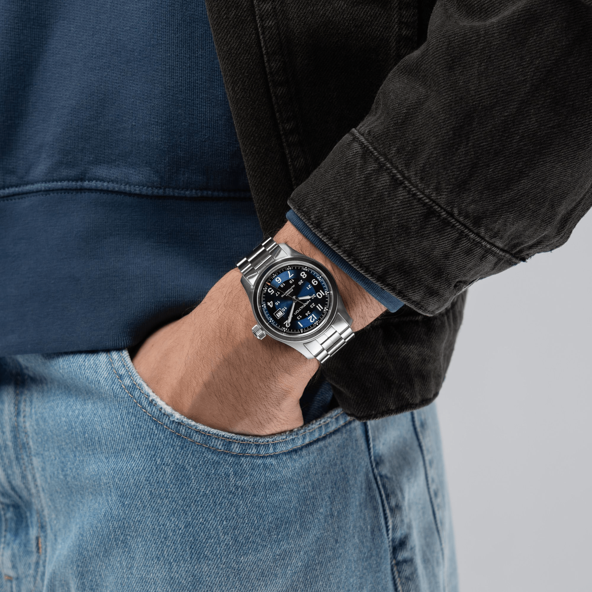 Hamilton Khaki Field Auto 42mm Blue Dial Men's Watch H70605140