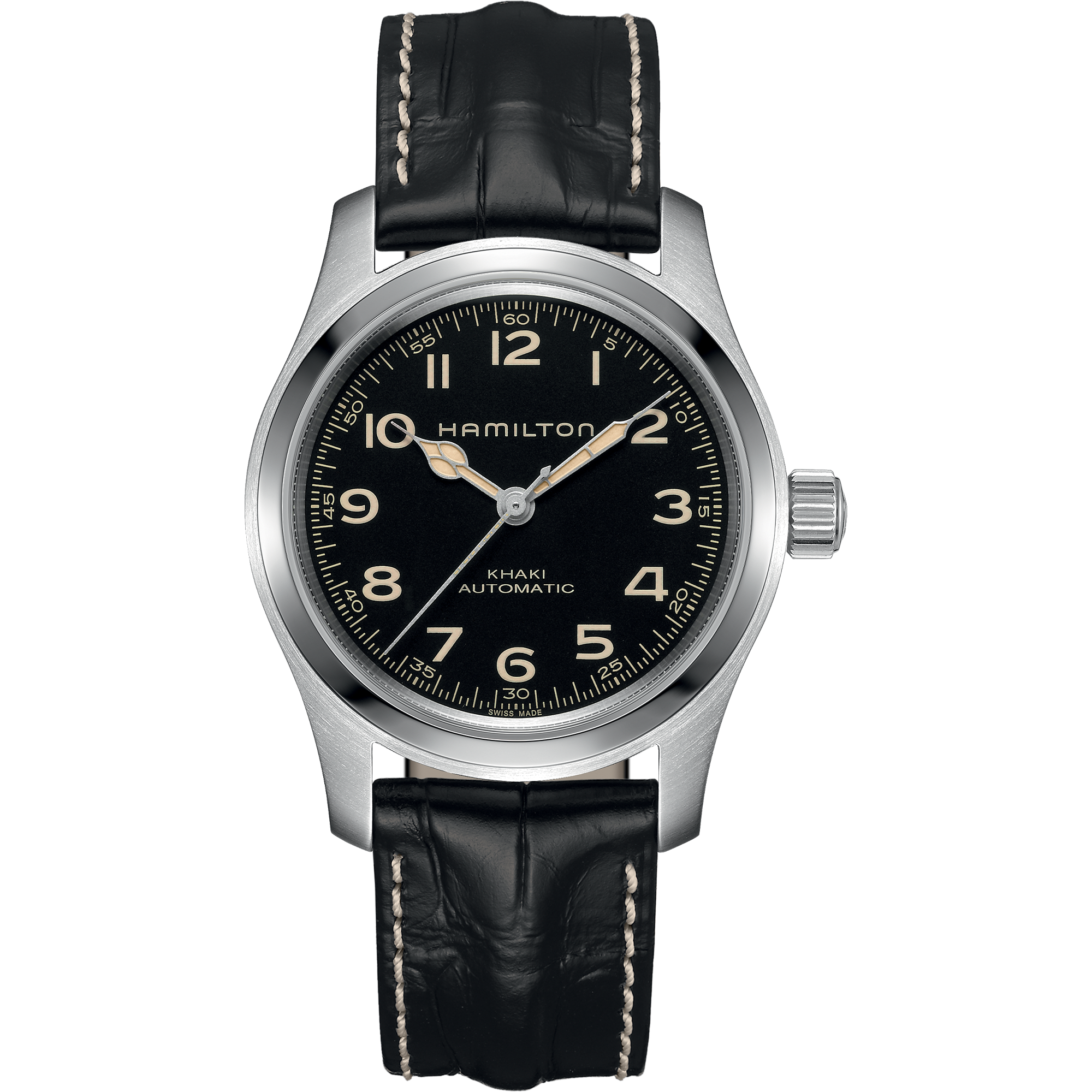 Hamilton Khaki Field Murph Auto Bracelet Bundle 42mm Black Dial Men's Watch H70605732