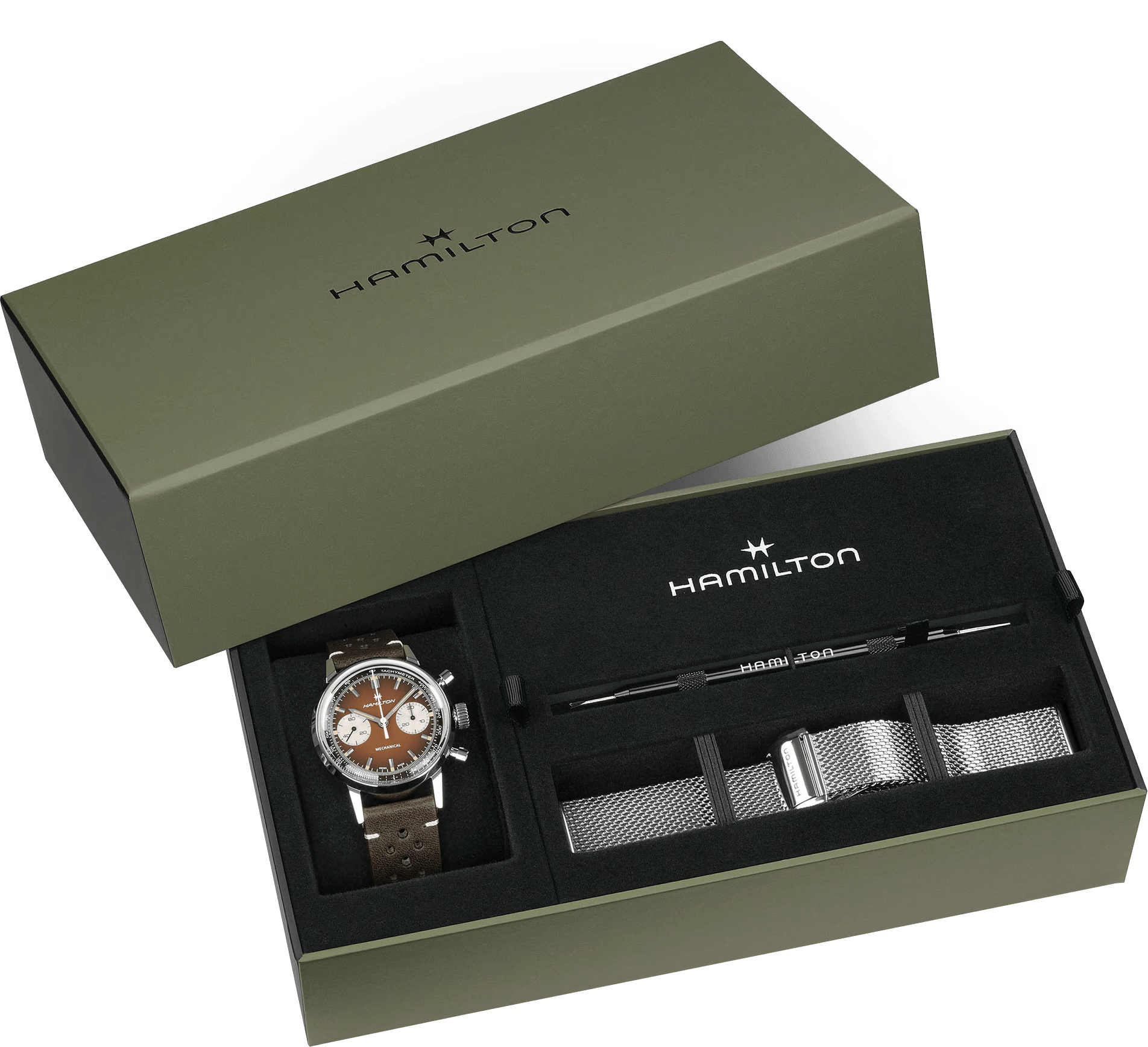 Hamilton American Classic Intra-Matic Chronograph H 40mm Brown Dial Men's Watch H38429591