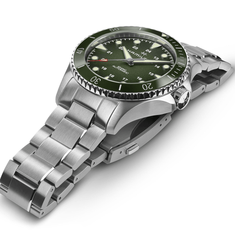 Hamilton Khaki Navy Scuba Auto Green Dial Steel Men's Watch H82525160