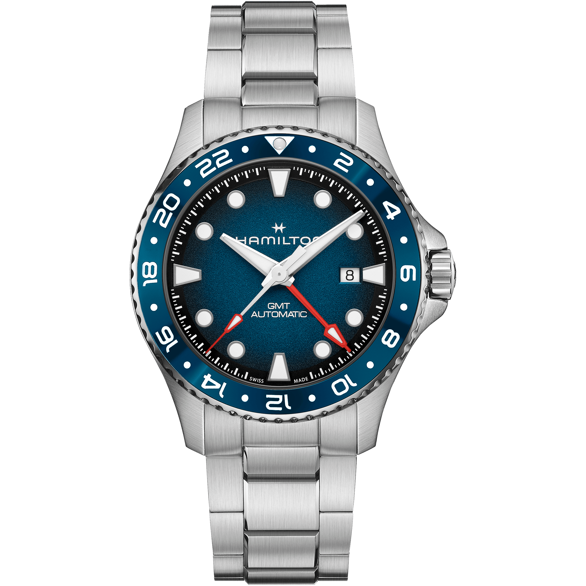 Hamilton Khaki Navy Scuba Auto GMT 43mm Blue Dial Men's Watch