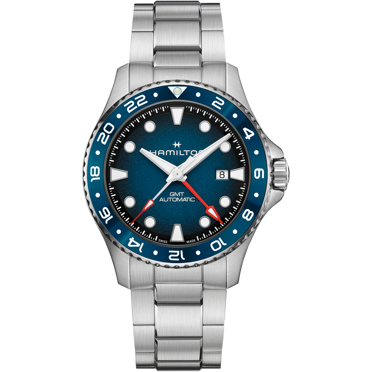 Hamilton Khaki Navy Scuba Auto GMT 43mm Blue Dial Men's Watch H82535140