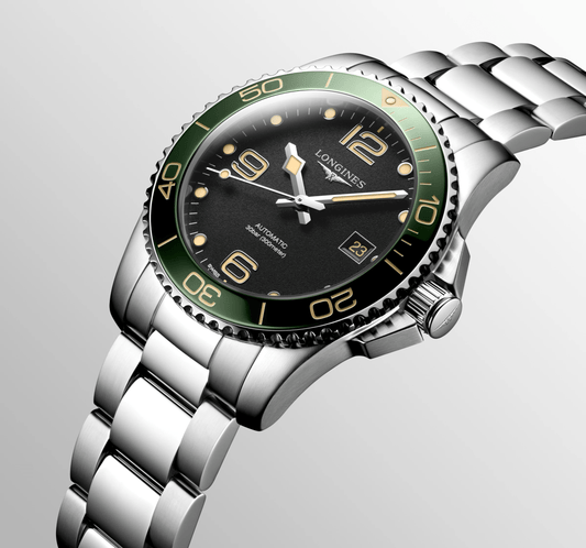 Longines HydroConquest 41mm Black Dial Green Ceramic Bezel Men's Watch L37814056
