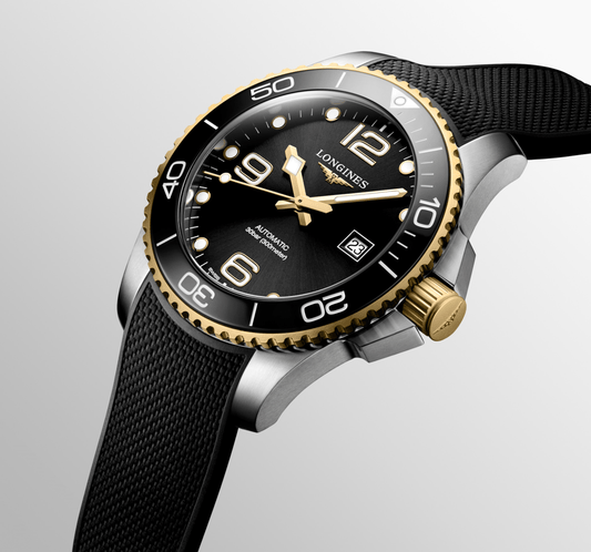 Longines HydroConquest 43mm Black-Gold Rubber Strap Men's Watch L37823569
