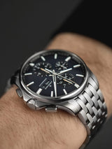 Junghans Meister S Chronoscope 45mm Dark Blue/Black Dial Men's Watch 27/4228.45
