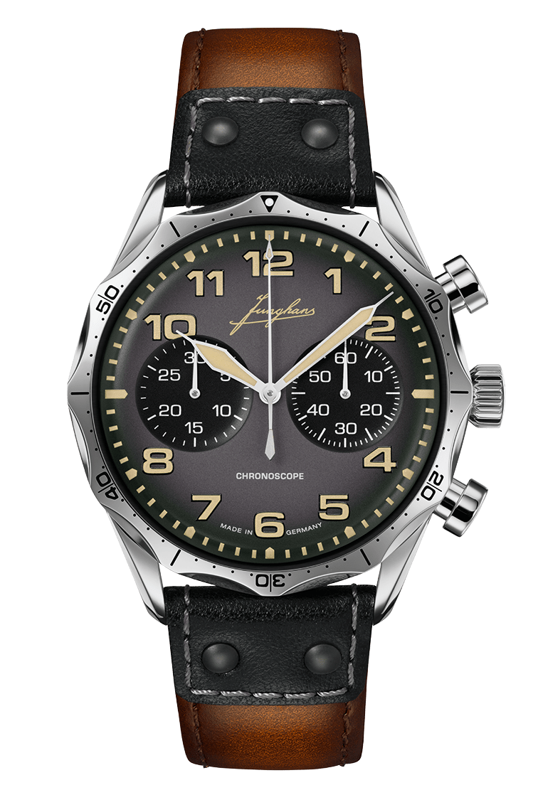 Junghans Pilot Chronoscope 43.3mm Matt Dark Grey Dial Men's Watch 27/3493.00