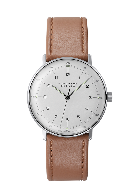 Junghans Max Bill 34mm Hand-Winding Brown Strap Unisex Watch 27/3701.02