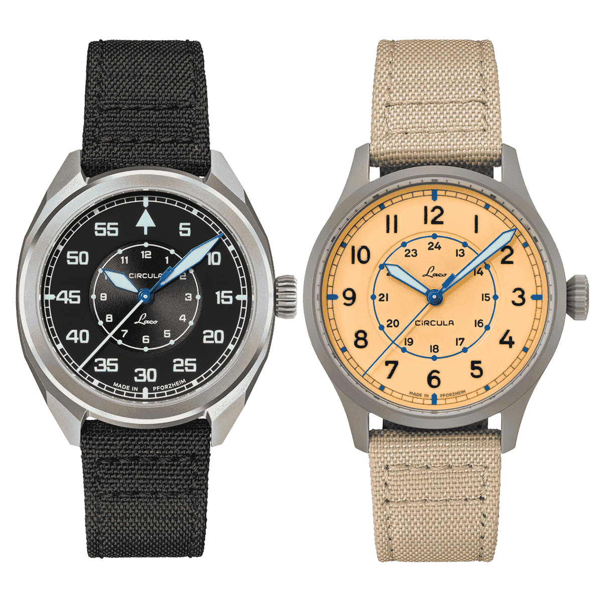 Laco Editions Pro-Lab 40mm Black and Sand Dial Men's Watch 862193