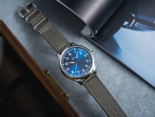 Laco Pilot Watches BASIC Augsburg Blaue Stunde 42mm Blue Sunray Dial Men's Watch 862100.2