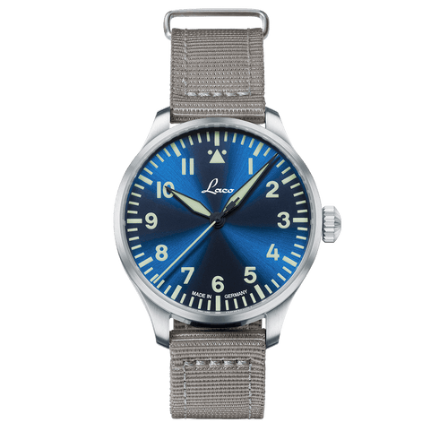 Laco Pilot Watches BASIC Augsburg Blaue Stunde 39mm Blue Sunray Dial Men's Watch 862102.2