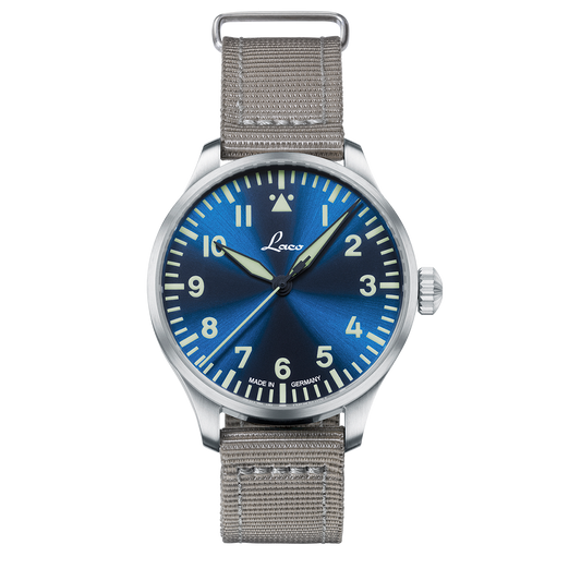 Laco Pilot Watches BASIC Augsburg Blaue Stunde 39mm Blue Sunray Dial Men's Watch 862102.2