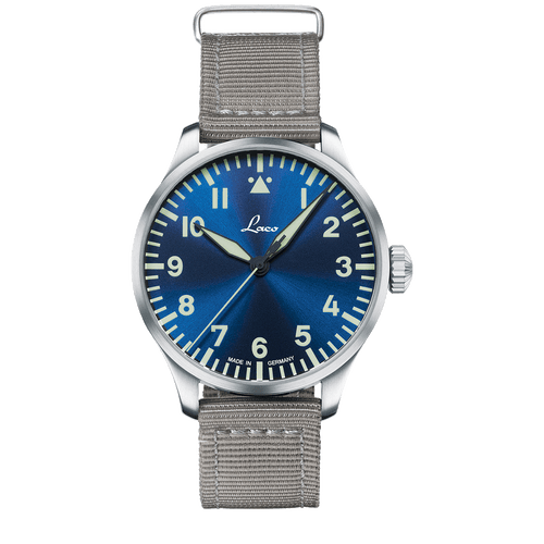 Laco Pilot Watches BASIC Augsburg Blaue Stunde 42mm Blue Sunray Dial Men's Watch 862100.2