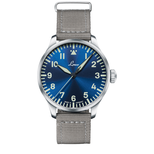 Laco Pilot Watches BASIC Augsburg Blaue Stunde 42mm Blue Sunray Dial Men's Watch 862100.2