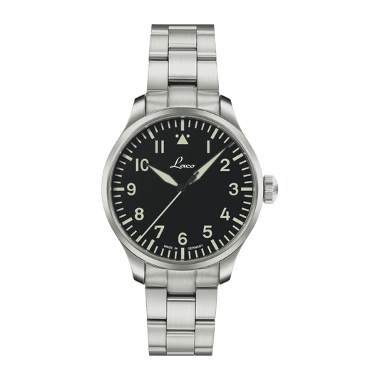 Laco Pilot Watches BASIC Augsburg MB 39mm Black Dial Men's Watch 862140