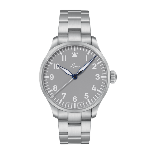 Laco Pilot Watches BASIC Augsburg Grau MB 42mm Grey Dial Men's Watch 862158.MB