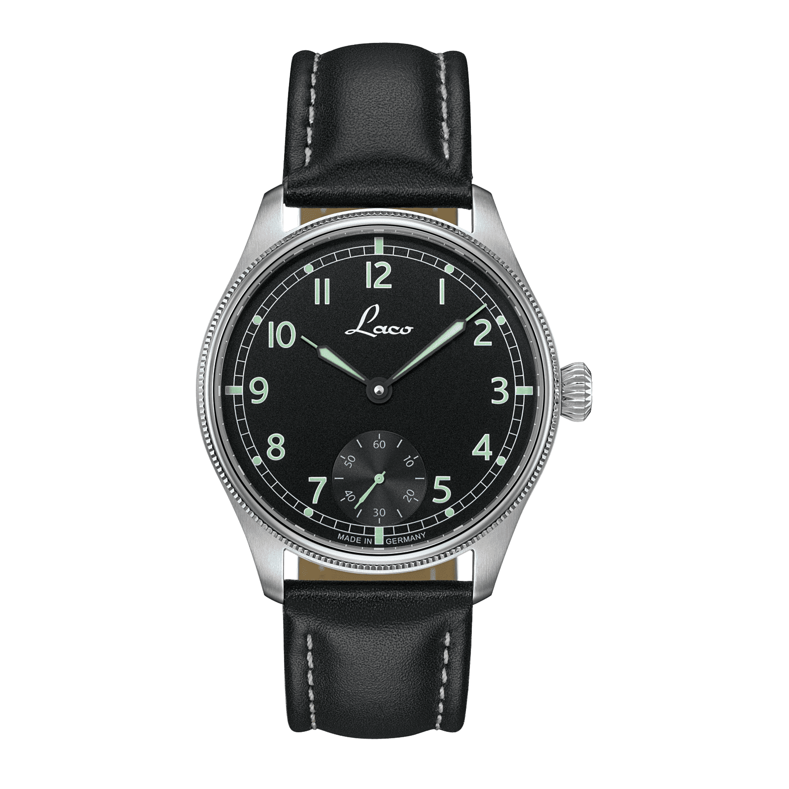 Laco Navy Watches Bremerhaven 42.5mm Matte Black Dial Men's Watch 862105.2