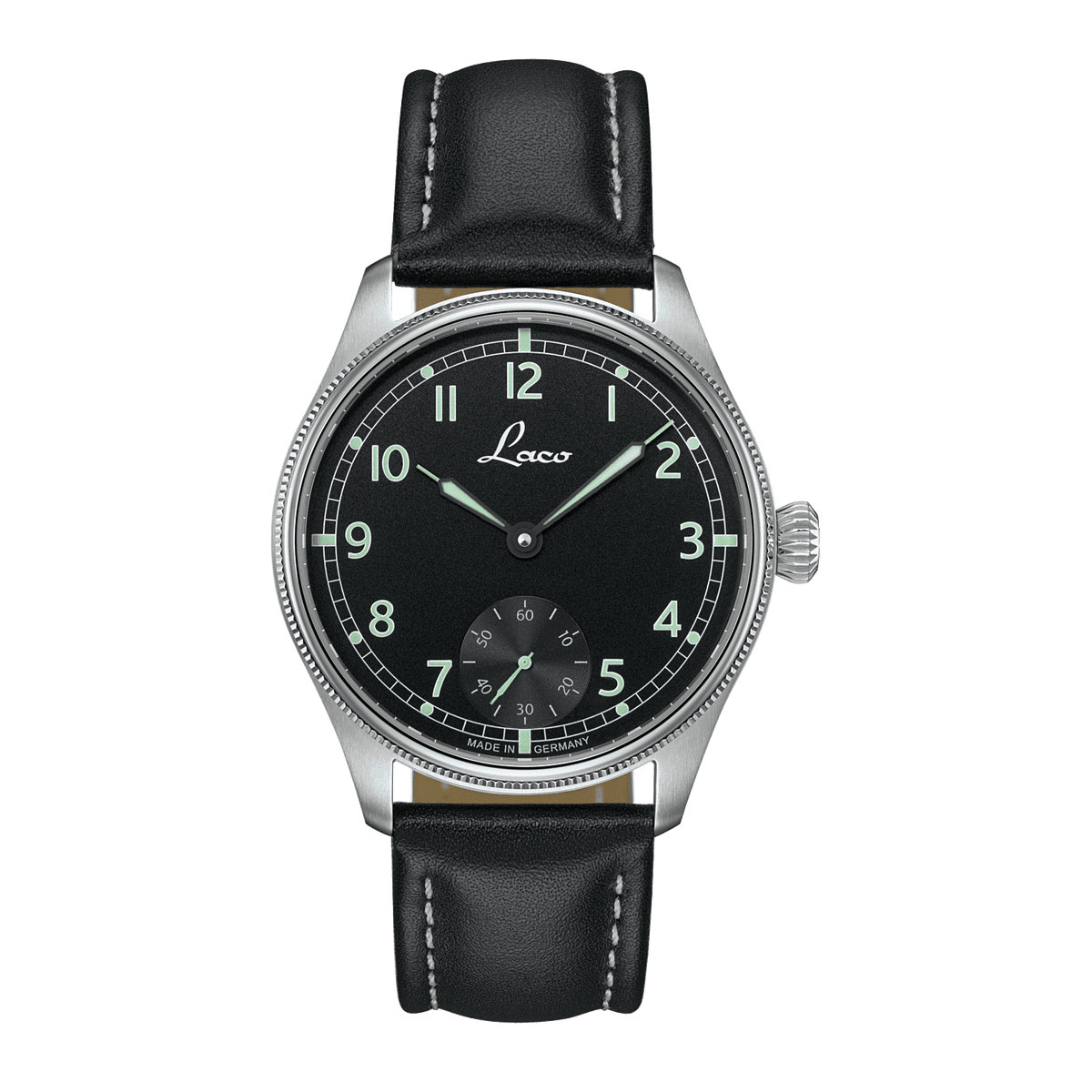 Laco Navy Watches Bremerhaven 42.5mm Matte Black Dial Men's Watch 862105.2