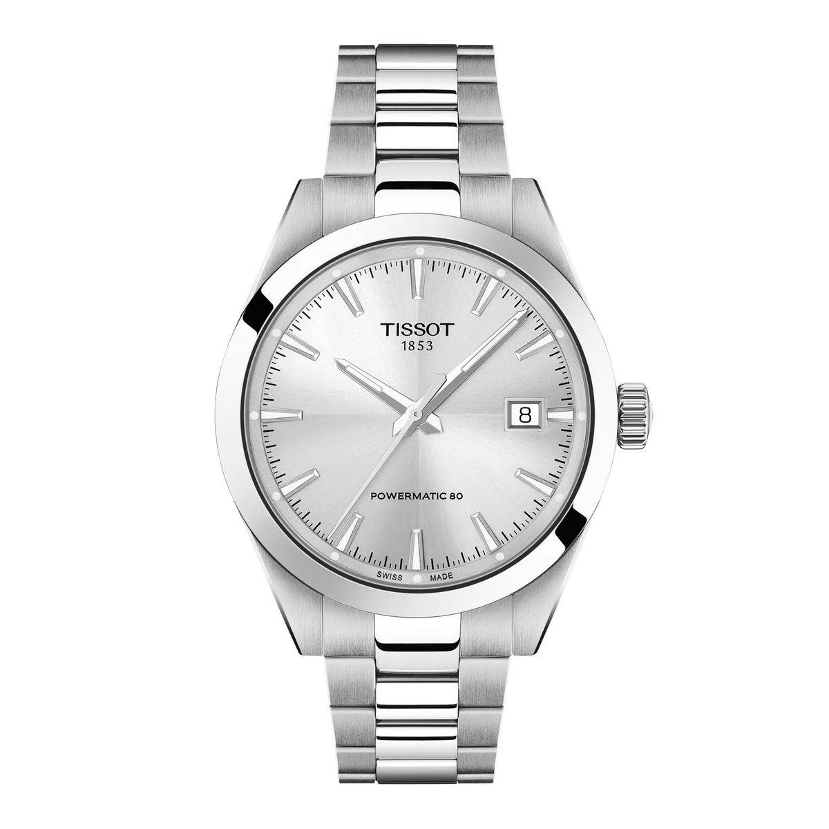Tissot Gentleman Powermatic 80 Silicium 38mm Silver Dial Men's Watch T1658071103100