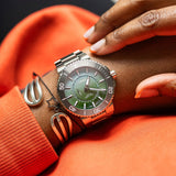 Oris Aquis Dat Watt Limited Edition II 43.5mm Green Dial Men's Watch 01 743 7734 4197-Set